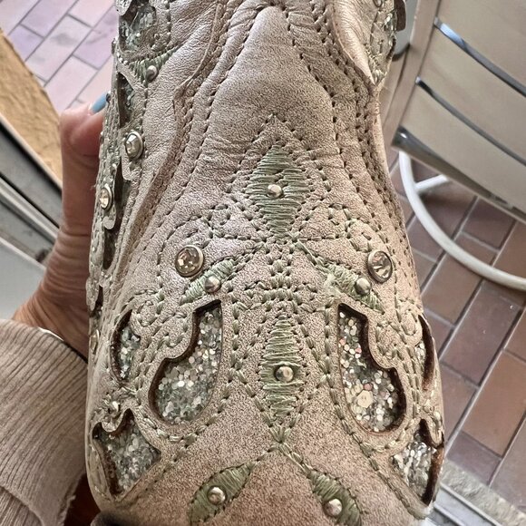 CORRAL Women's Glitter Inlay & Crystals Western Boots, Size 7.5 - Picture 11 of 13